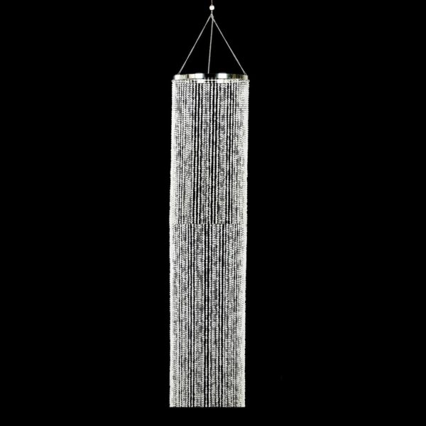 Large Metal & Crystal Beaded Hanging Chandeliers